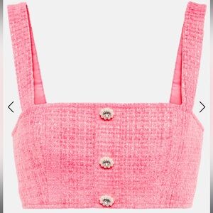 Self-portrait size 6 Pink Bouche Crop Top New with tags embellished tweed